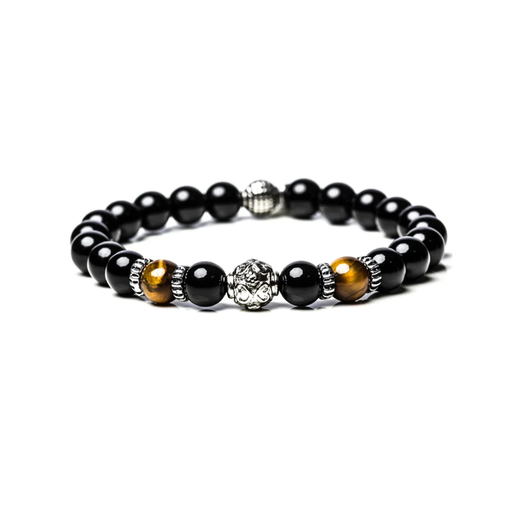 Bracciale Gerba Da Uomo Stone Night of Love 259 con pietre Onice Occhio di Tigre e Argento 925