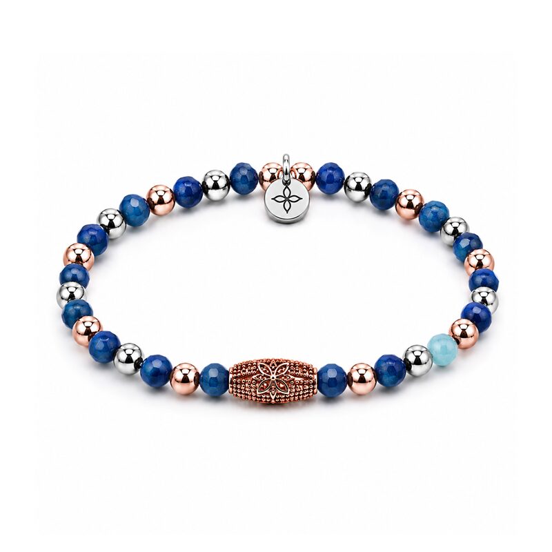 Bracciale Gerba Uomo Stone Four Blu 374 con Agata blu e Argento 925