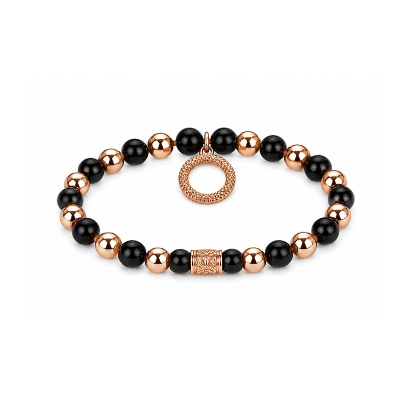 Bracciale Gerba Elastic Myriam 420 con pietre Onice e Argento