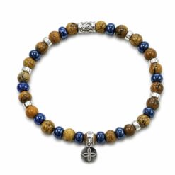 Bracciale Gerba Da Uomo Stone Lewis 760 con Murrine, Paesina, Argento 925