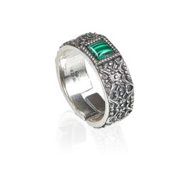 Anelo Gerba Unisex  in Malachite e Argento 925