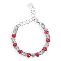 Bracciale Gerba Baby Bond 01 in Ceramica rossa e Argento 925
