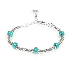 Bracciale Gerba Baby Silver 13 in Ceramica celeste e Argento 925