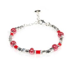 Bracciale Gerba Baby Silver 15 in Ceramica rossa e Argento 925
