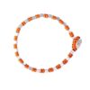 Bracciale Gerba BN 02 con cordino cerato arancio e Argento 925