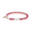 Bracciale Gerba Unisex Silver Ceramic 07 in Ceramica rossa e Oro rosè