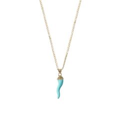Collana Unisex Gerba HCW06 con cornetto turchese e Oro