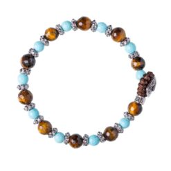 Bracciale Gerba Lab 167 Occhio di Tigre, Pasta di Turchese e Argento 925