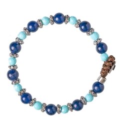 Bracciale Gerba Lab 169 Agata Blu, Pasta di Turchese e Argento 925