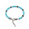 Bracciale Gerba Unisex Mosch01 con Pasta di Turchese e chiusura a moschettone in Argento 925