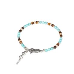 Bracciale Gerba Unisex Mosch22 con Aulite, Bronzite, chiusura a moschettone in Argento 925