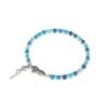 Bracciale Gerba Unisex Mosch27 con Agata blu, chiusura a moschettone in Argento 925