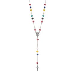 Collana Unisex Gerba RG07 Rosario con Grani in Murrina Multicolor e Argento 925
