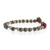 Bracciale Gerba SW 08 con pietre dure naturali cordino cerato marrone e Argento 925