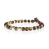 Bracciale Gerba SW 11 con pietre dure naturali cordino cerato marrone e Argento 925