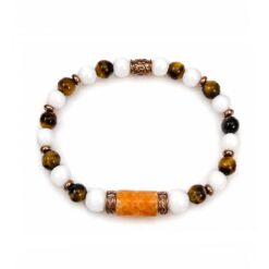 Bracciale Gerba Elastic Wendy 700 Agata, Occhio di Tigre e Argento 925