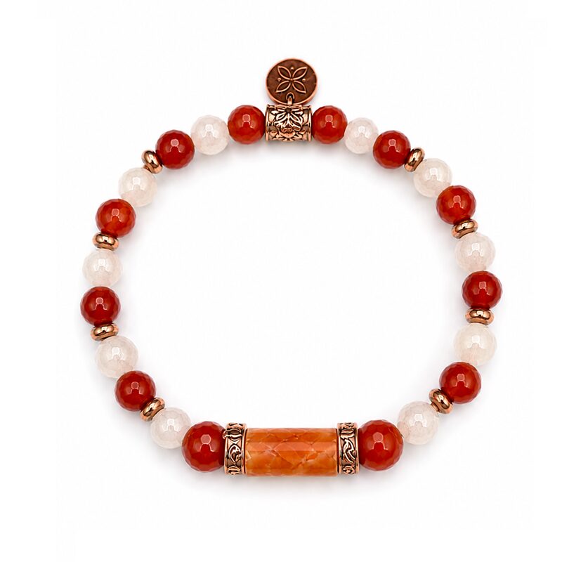 Bracciale Gerba Elastic Chantal 703 Agata, Corniola e Argento 925