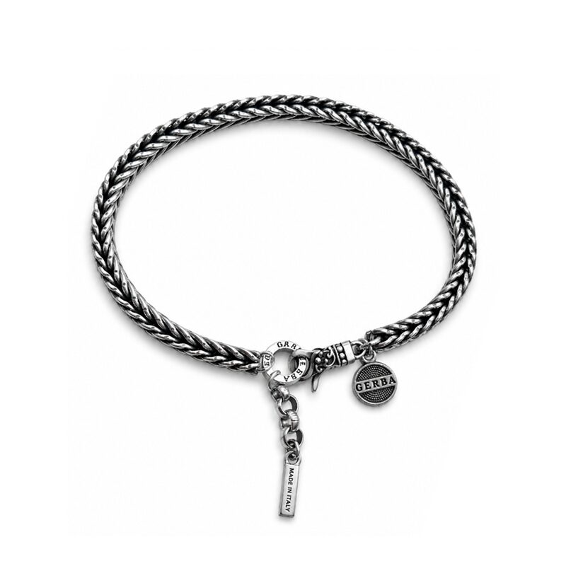 Bracciale Gerba Da Uomo in Argento 925 con maglia Torchon doppio