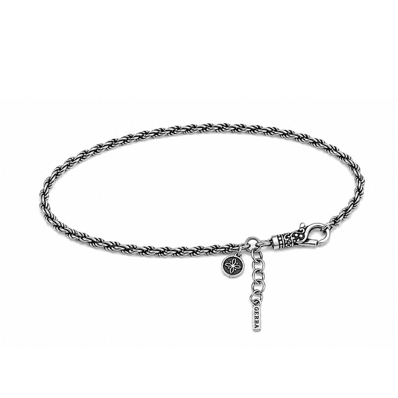 Bracciale Gerba Da Uomo in Argento 925 con Maglia Torchon intrecciata 3mm