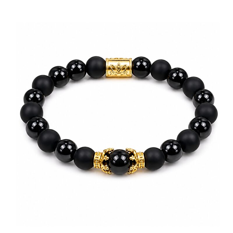 Bracciale Gerba Da Uomo Lab 034 con pietre Onice e Argento 925