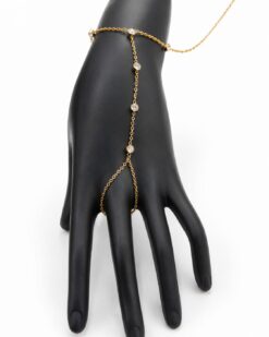 Bracciale baciamano - Filo di Luce con Zirconi dorato
