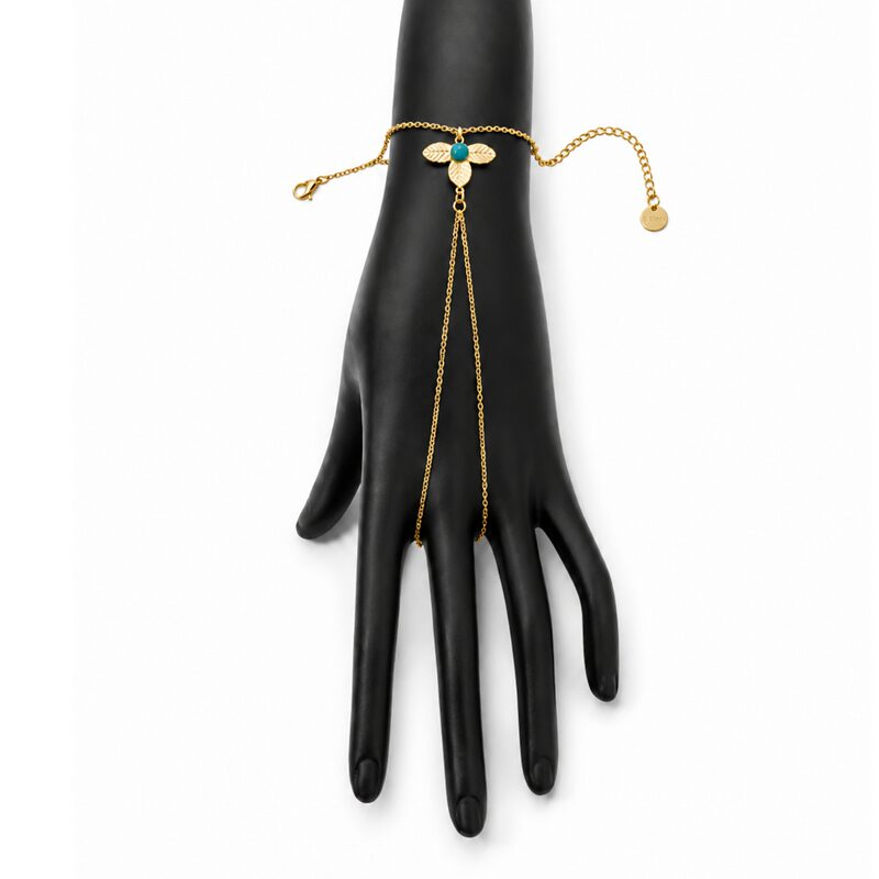 Bracciale baciamano - Ali di Rinascita con Pietra Turchese